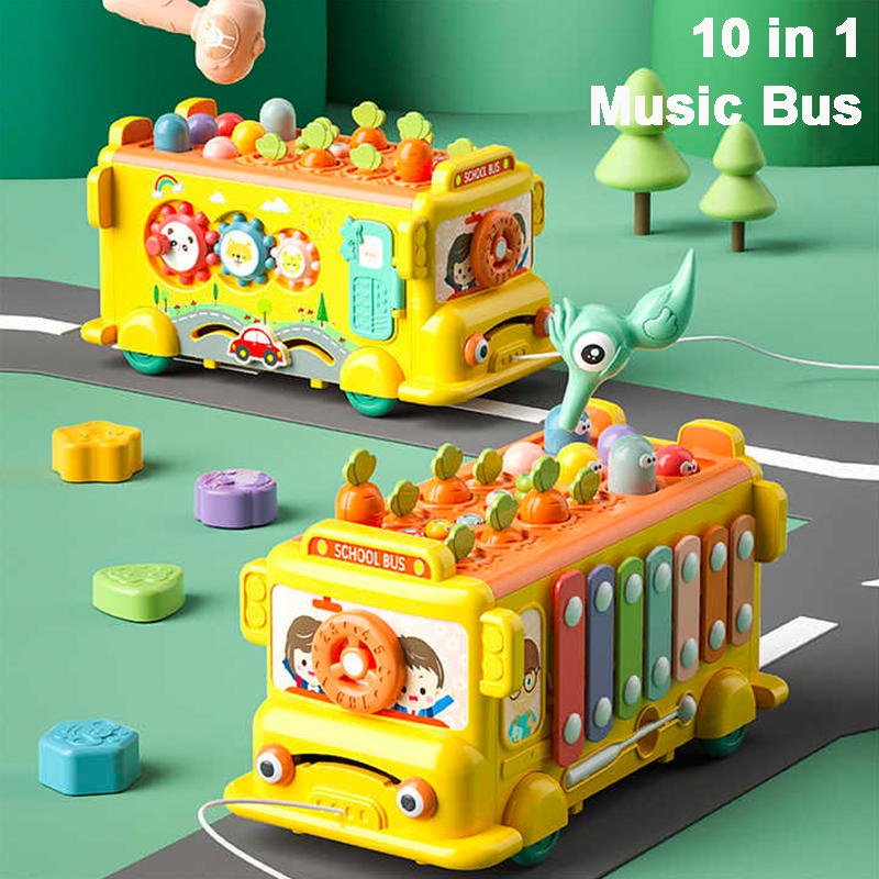 Musical Instrument For Babies - 10 in 1Multifunction Xylophone Bus Car