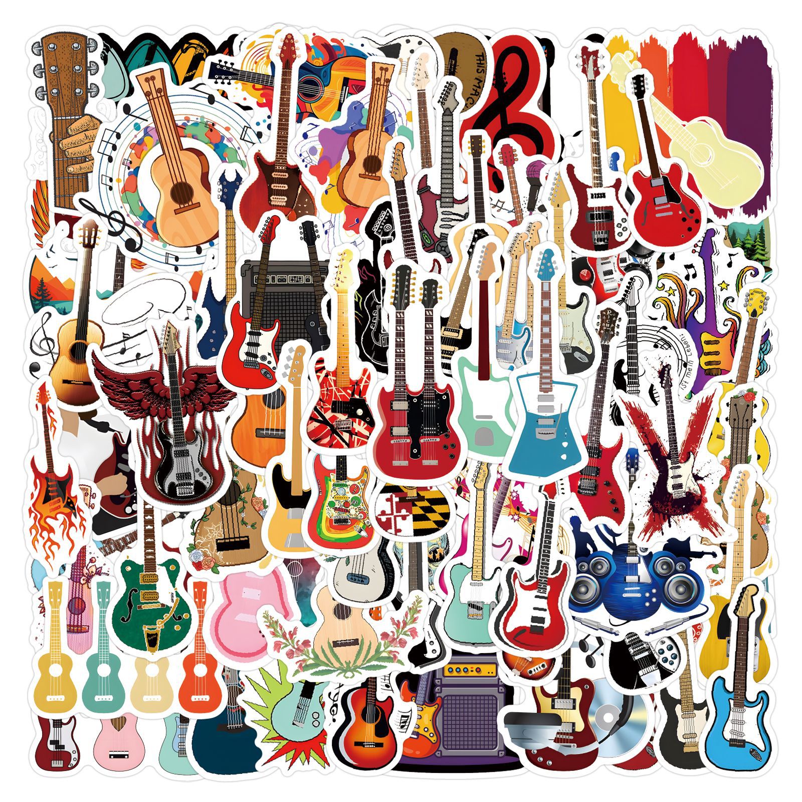 Musical Instrument Diy For Kids - 55/110PCS Guitar Stickers Creative Musical Instruments