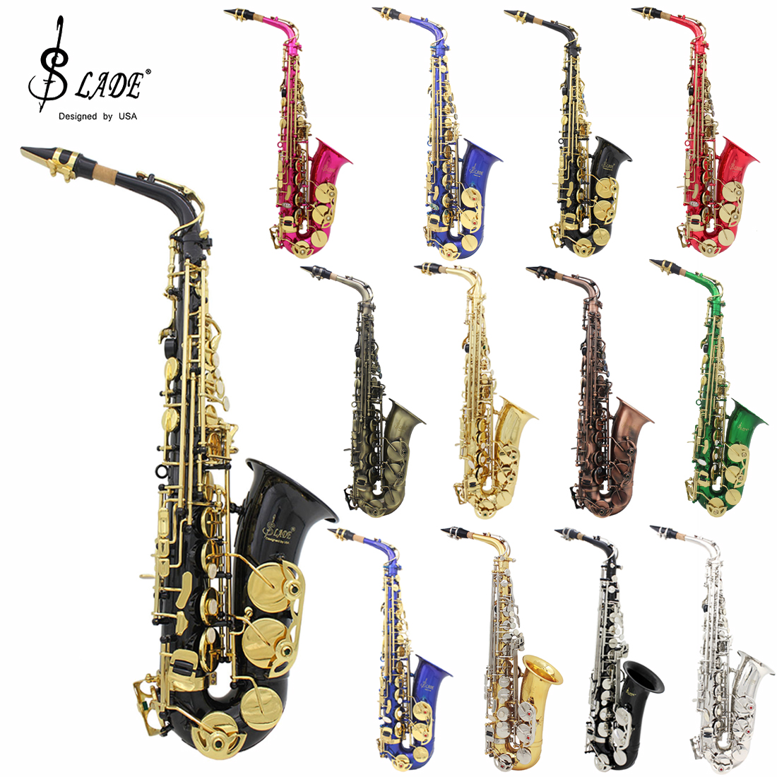 Musical Instrument Manufacturers - SLADE Eb Alto Saxophone Brass Body