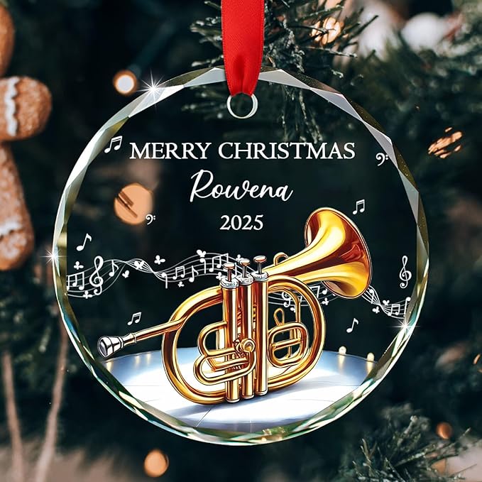Musical Instrument Cornet - Unique Cornet Instrument Glass Keepsake Ornament