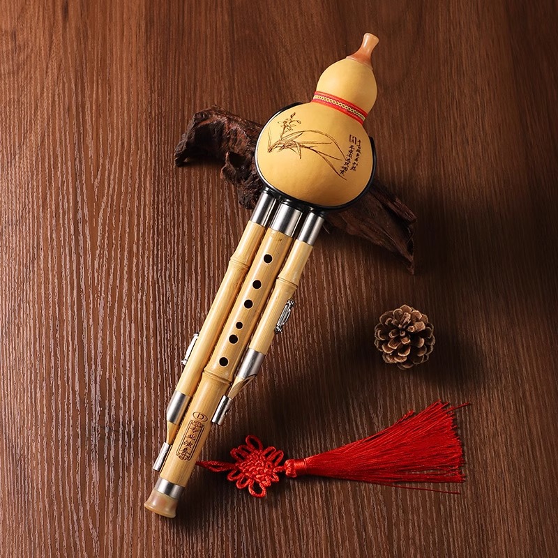 Shakuhachi Bamboo Flute - Bamboo Hulusi Professional Performance Gourd Cucurbit