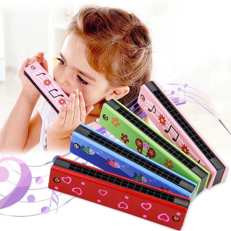 Musical Instrument Drawing - 1/2pcs Children Wooden Harmonica Musical Instrument