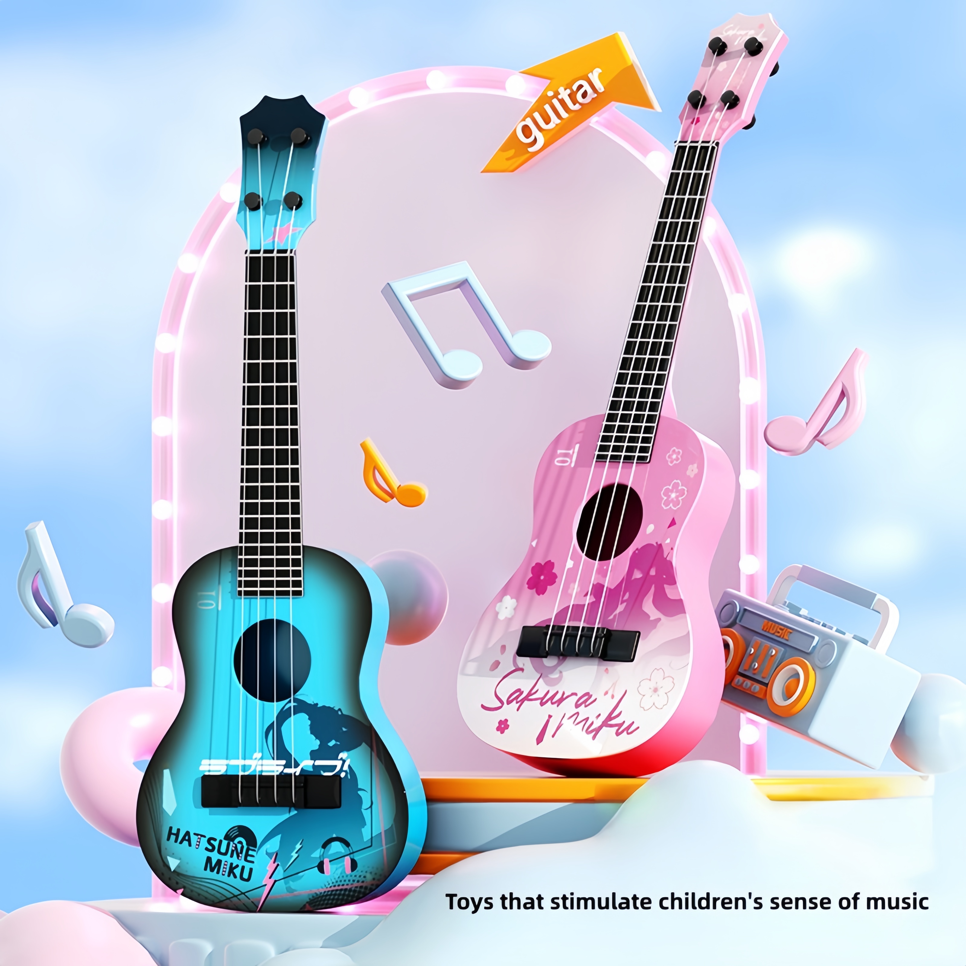 Beginner's Guitar Ukulele for  – Musical Instrument Drawing recenzja i cena