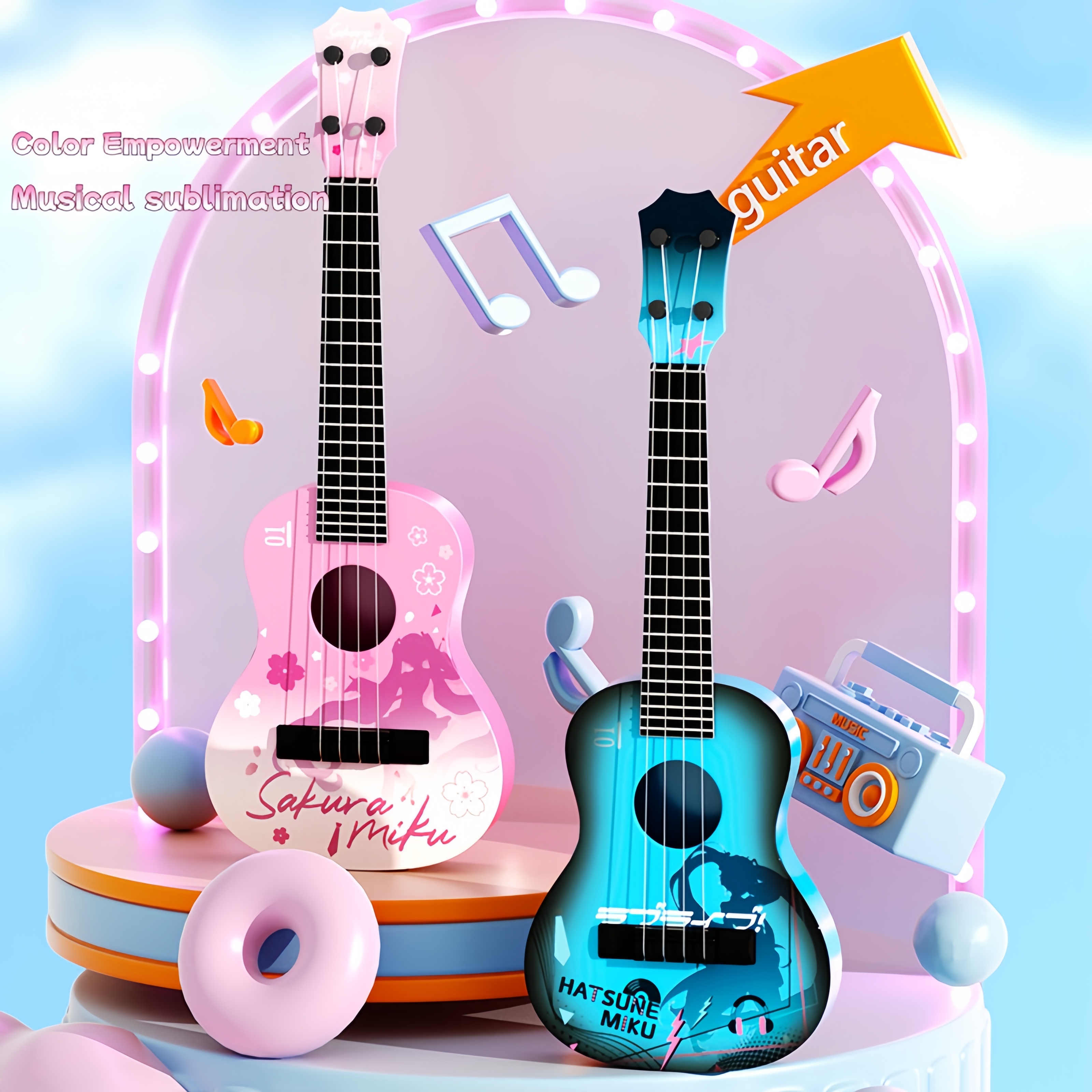 Beginner's Guitar Ukulele for  – Musical Instrument Drawing recenzja i cena