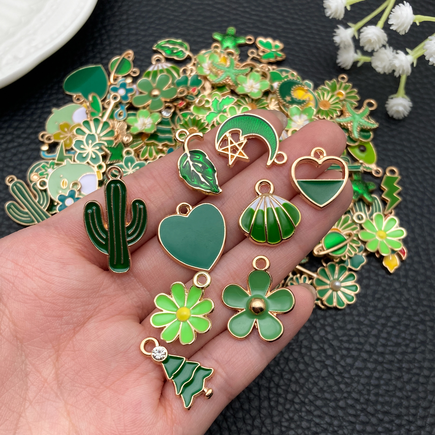 20/50/100pcs Forest Green Enam – Musical Instrument Jewelry recenzja i cena