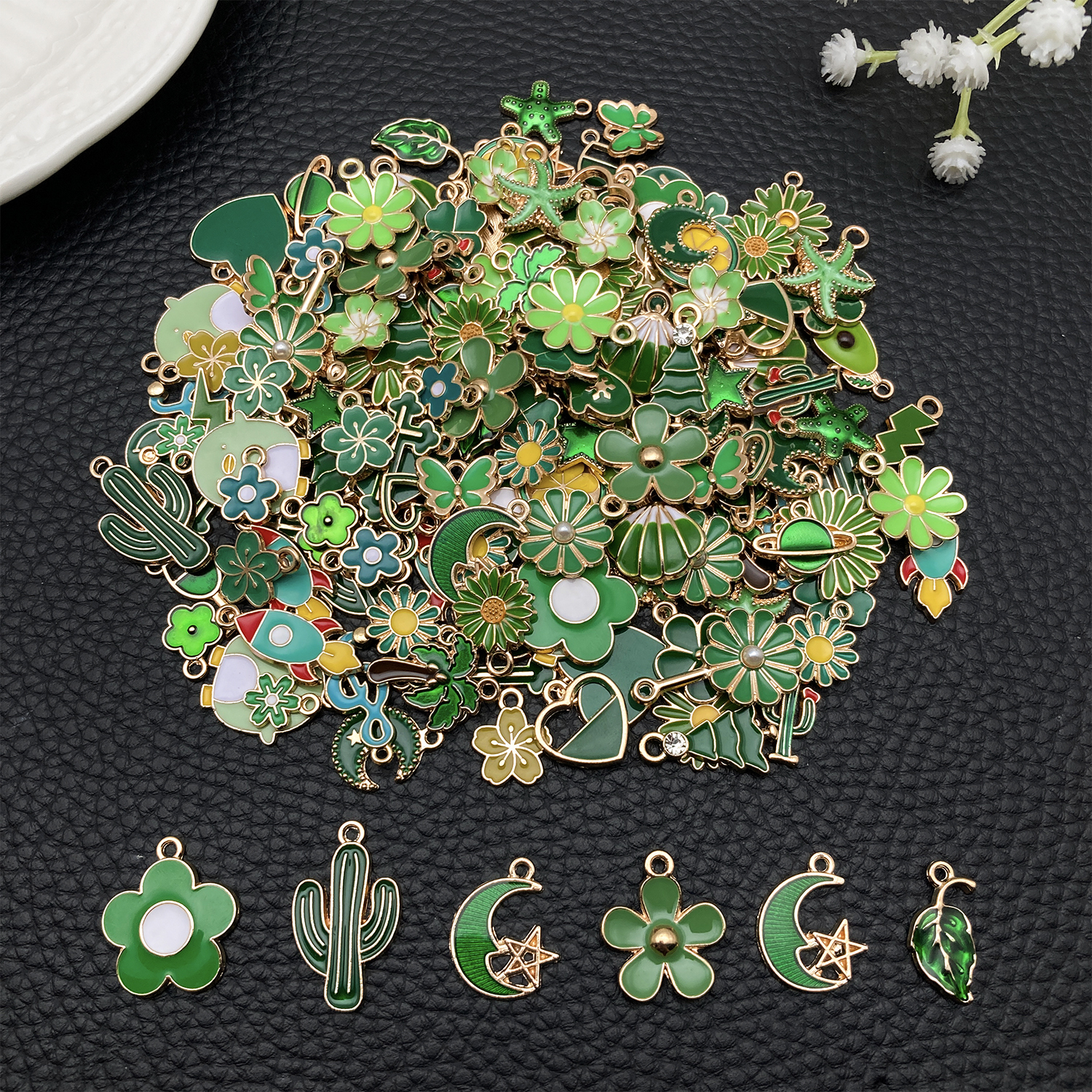 20/50/100pcs Forest Green Enam – Musical Instrument Jewelry recenzja i cena