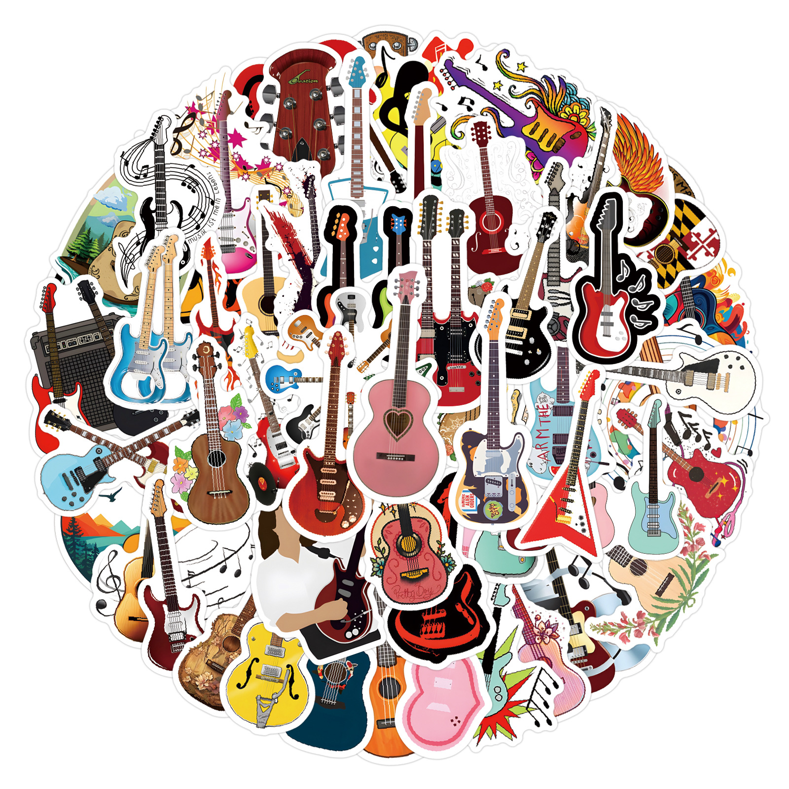 55/110PCS Guitar Stickers Crea – Musical Instrument Diy For Kids recenzja i cena