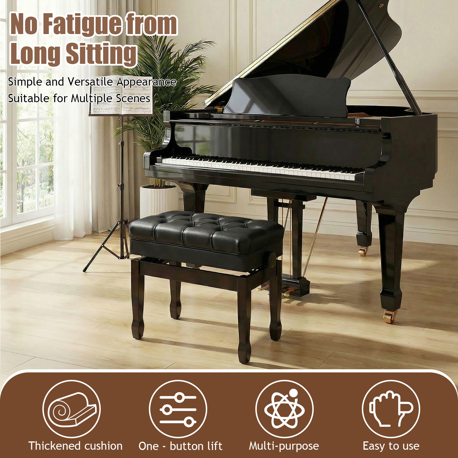 Heavy Duty Keyboard Piano Seat – Musical Instrument Keyboard recenzja i cena