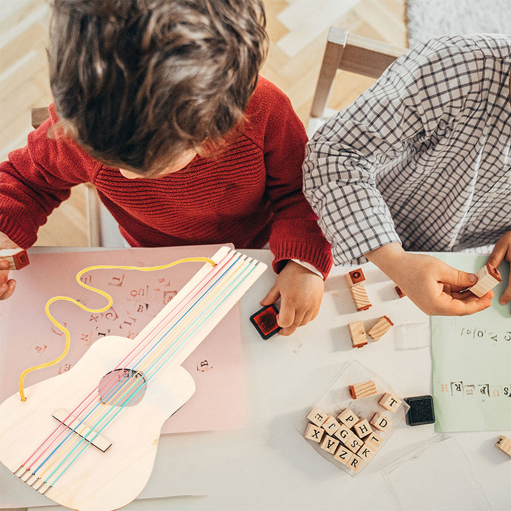 5Pcs Kids DIY Wooden Guitar Un – Musical Instrument Diy For Kids recenzja i cena