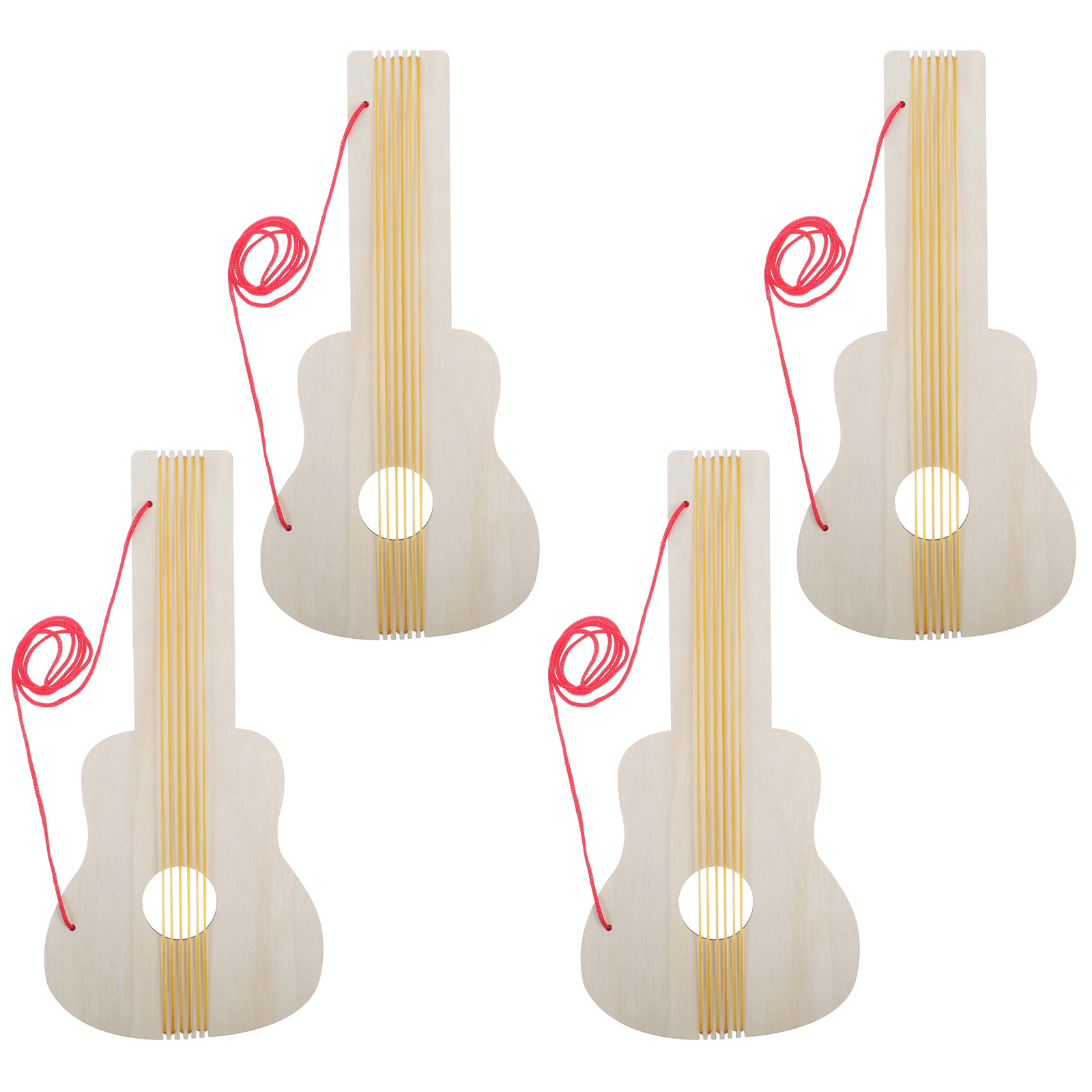 4Pcs Unfinished Wooden Guitar  – Musical Instrument Diy For Kids recenzja i cena