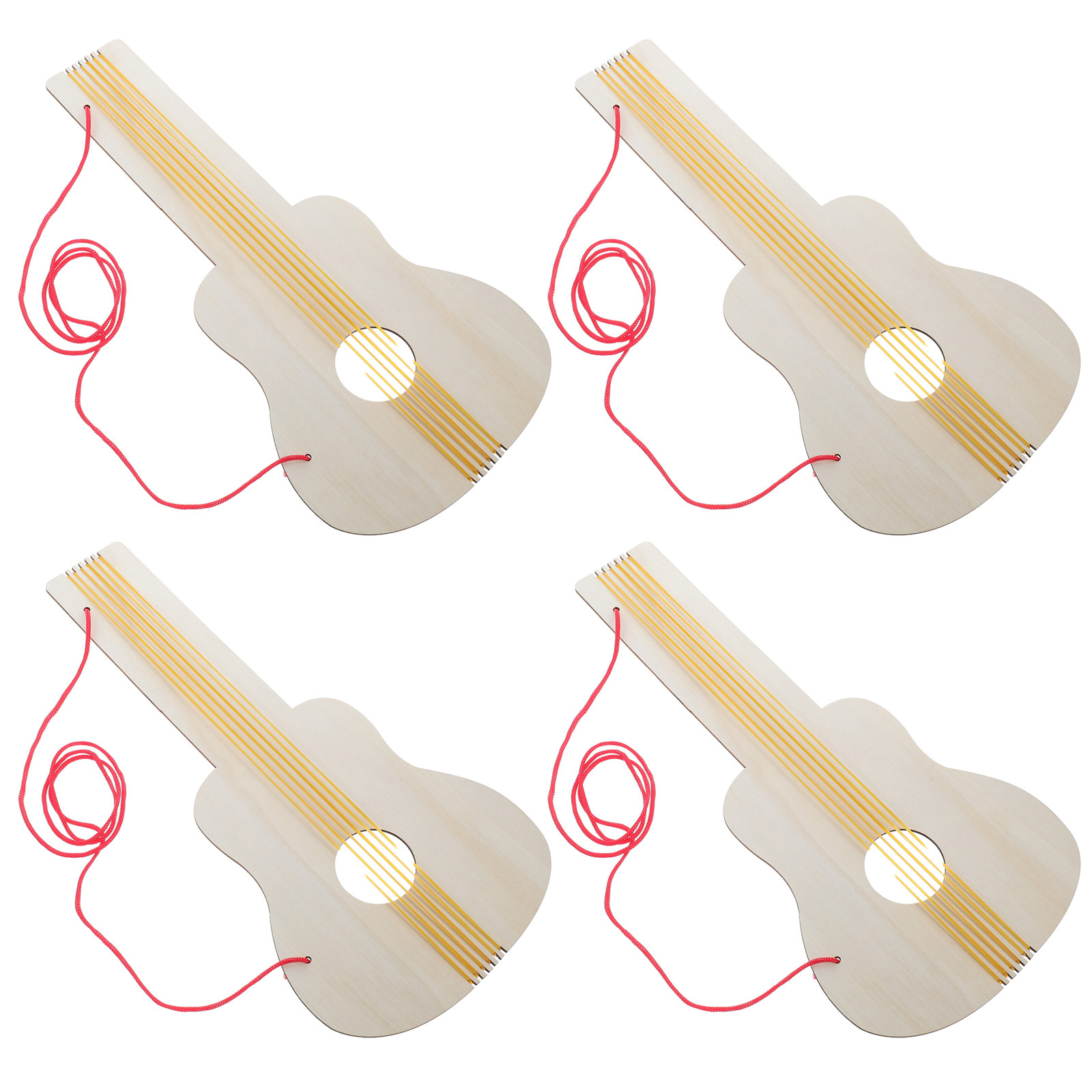 4Pcs Unfinished Wooden Guitar  – Musical Instrument Diy For Kids recenzja i cena