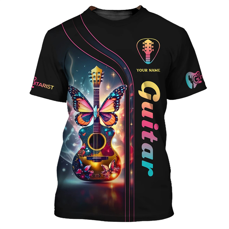Fashion Guitar Bass 3D Print T – Musical Instrument With Name recenzja i cena
