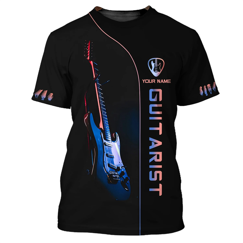 Fashion Guitar Bass 3D Print T – Musical Instrument With Name recenzja i cena