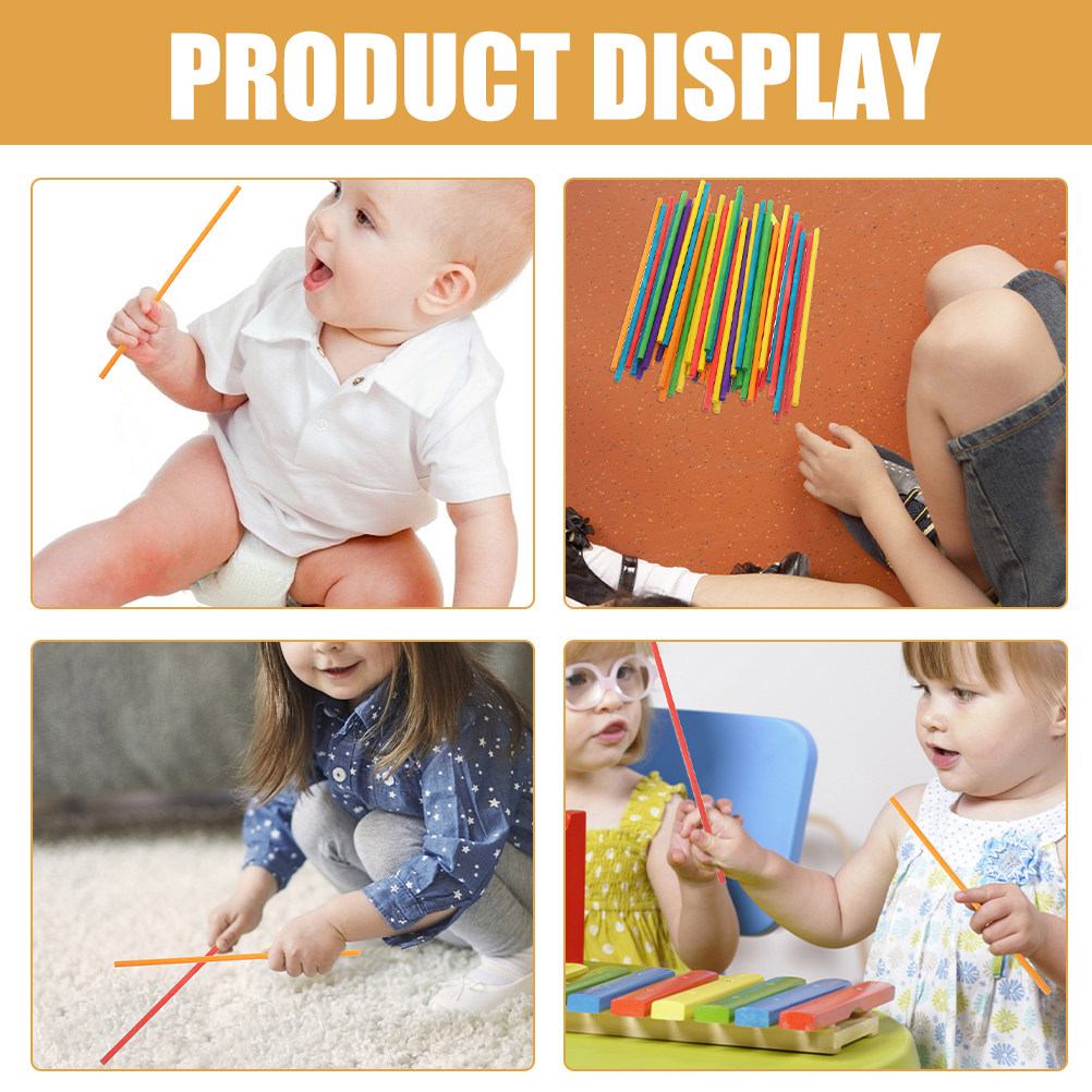 100Pcs Rhythm Sticks Portable  – Musical Instrument Diy For Kids recenzja i cena