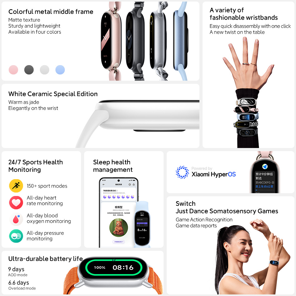 Xiaomi Mi Band 9 AMOLED Screen – Musical Instrument Jewelry recenzja i cena