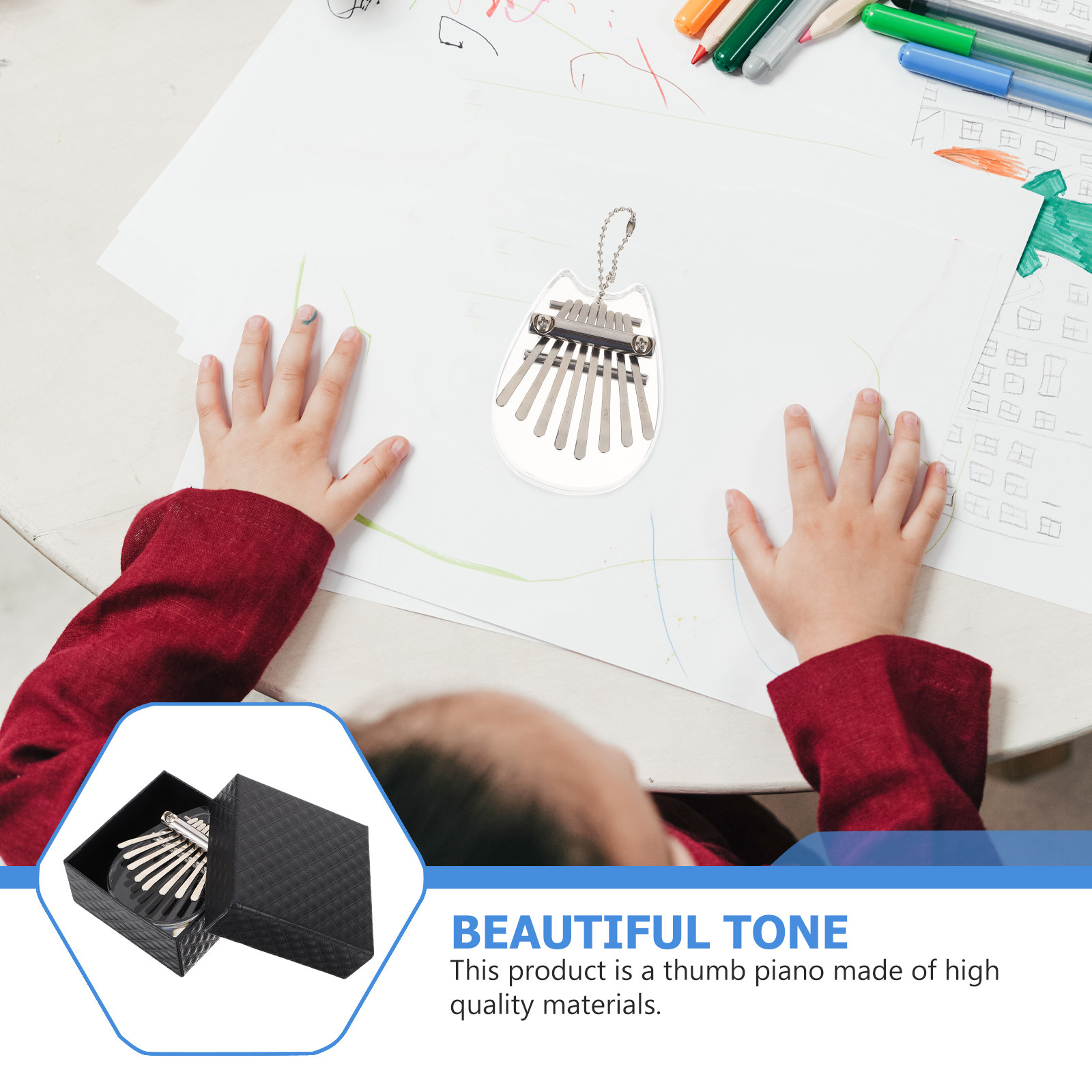 1Set Mini Thumb Piano Eight Ke – Musical Instrument For Beginners recenzja i cena