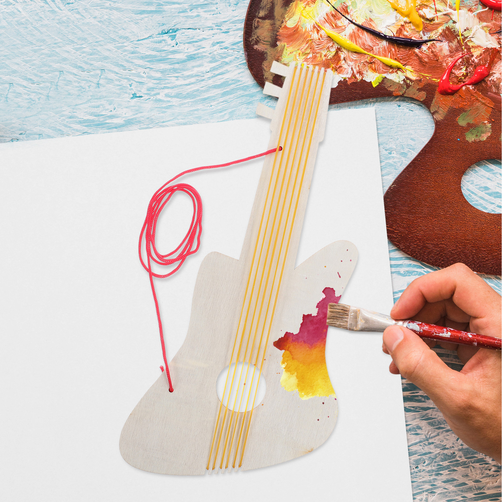 4Sets DIY Unpainted Wooden Gui – Musical Instrument Diy For Kids recenzja i cena