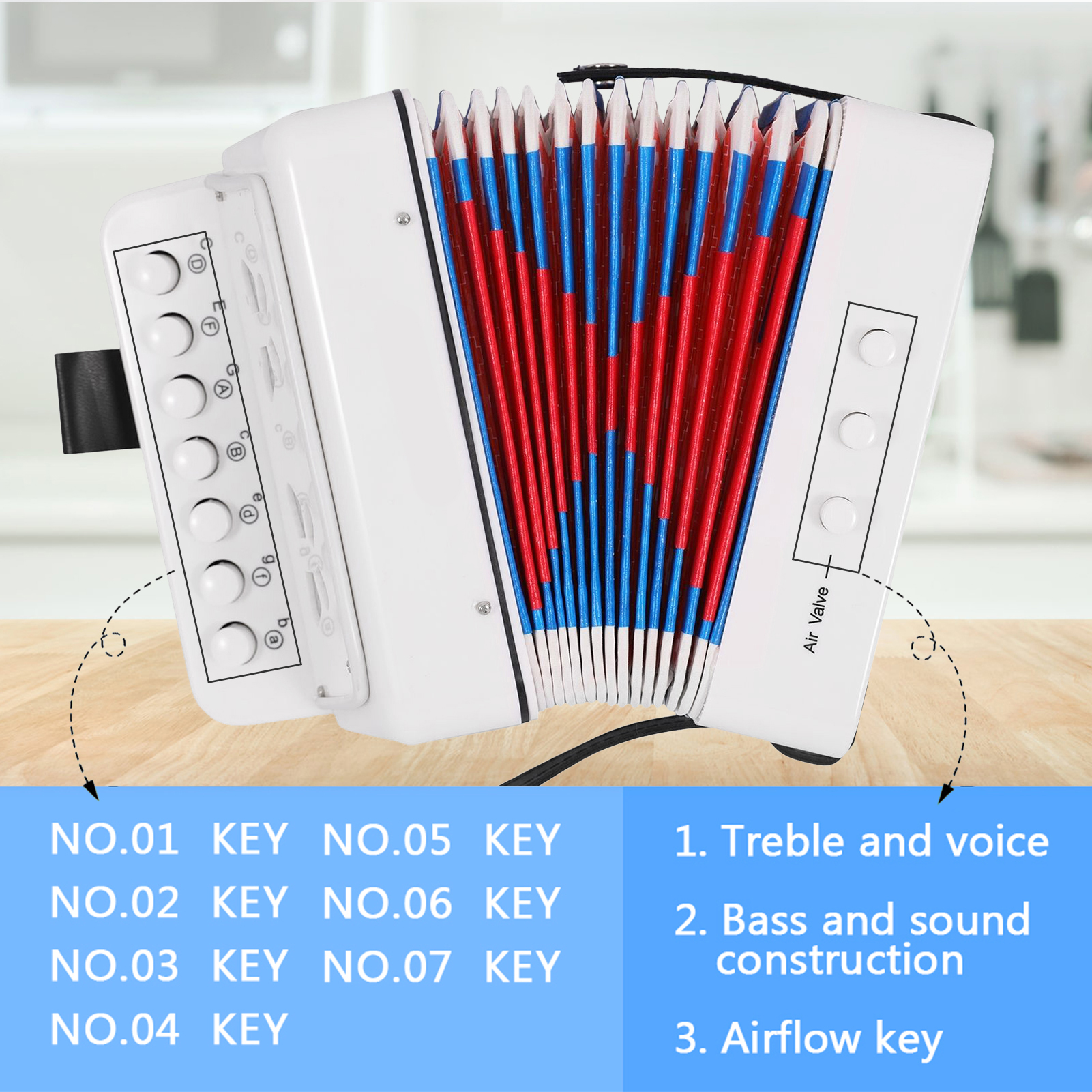 Mini 10 Keys Accordion Toy for – Musical Instrument Drawing recenzja i cena