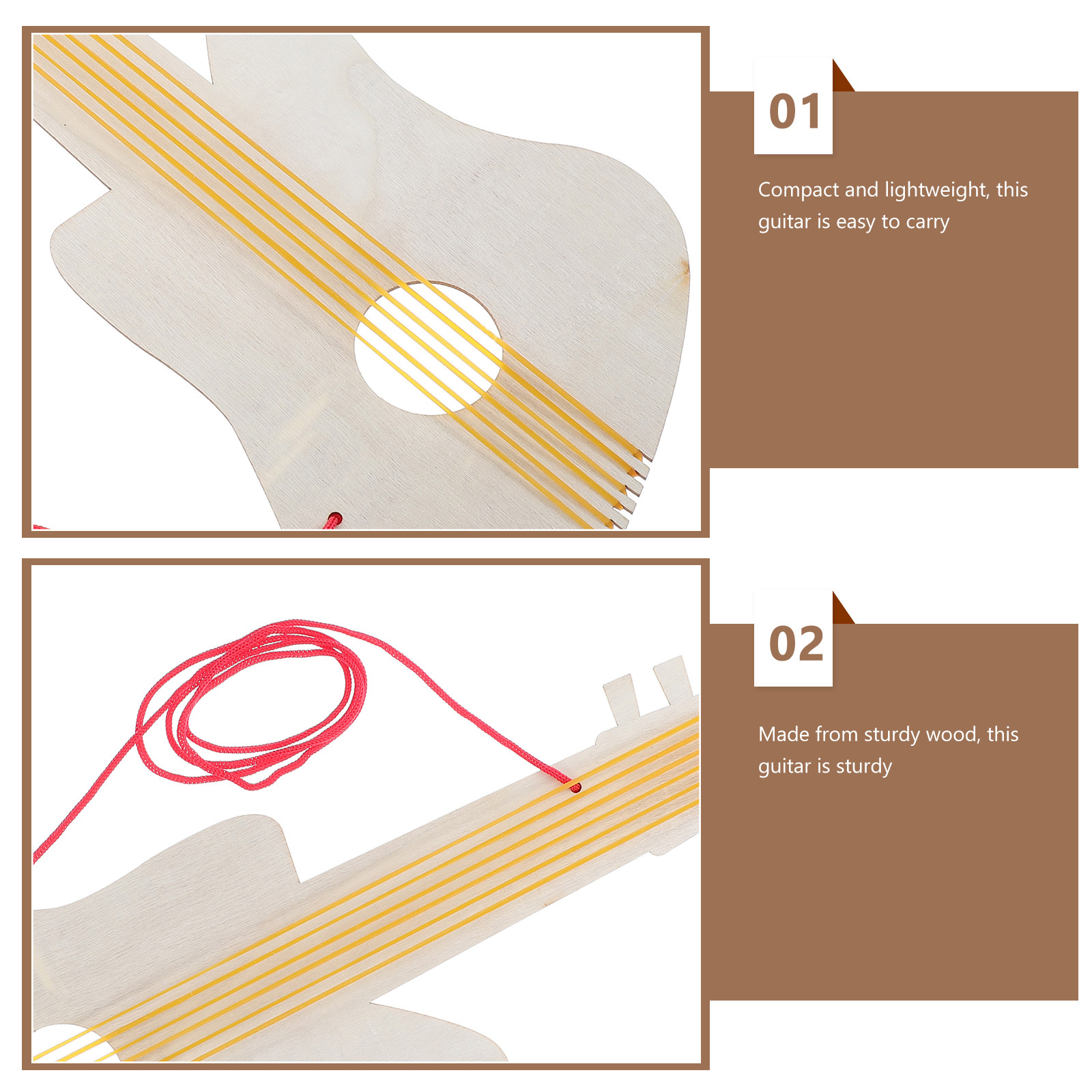 4Sets Kindergarten Wooden Guit – Musical Instrument Diy For Kids recenzja i cena