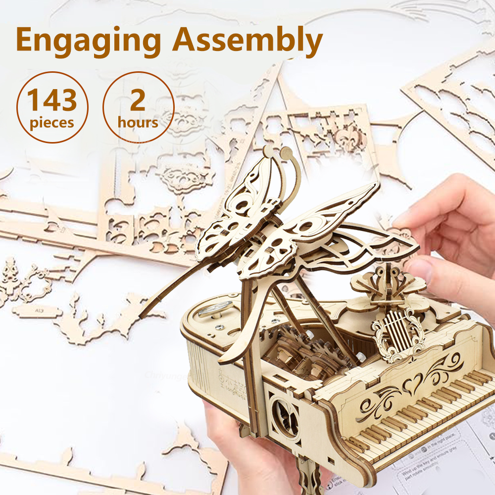 3D Wooden Puzzle Music Box Pia – Musical Instrument Diy For Kids recenzja i cena